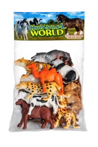 Happy Animal World Set of 10 Pcs, Big Size Realistic Wild Animals Figures, Set of 10 Wild Animals Set