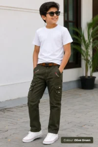 Boys Cotton Cargo Six Pocket Pants