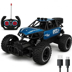 ToyBoi Power Climber RC Car – High-Speed Remote Control Rock Crawler with LED Headlight, Rechargeable Battery High Speed Off Road RC Car, Monster Truck Toy Car