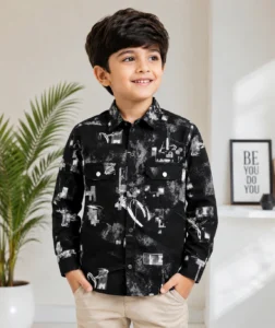 Shirt for Boys – Spread Collar, Long Sleeves, Regular Fit Shirt for Kids