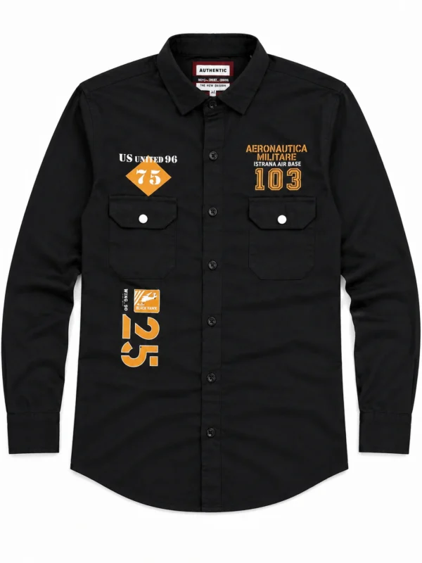 black shirt frontside