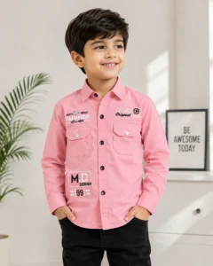 Trendy Pink Shirt for Boys | Stylish Solid Casual & Party