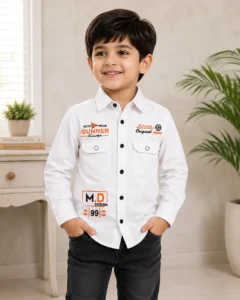 Boys Full Sleeve Graphic Printed Casual Shirt